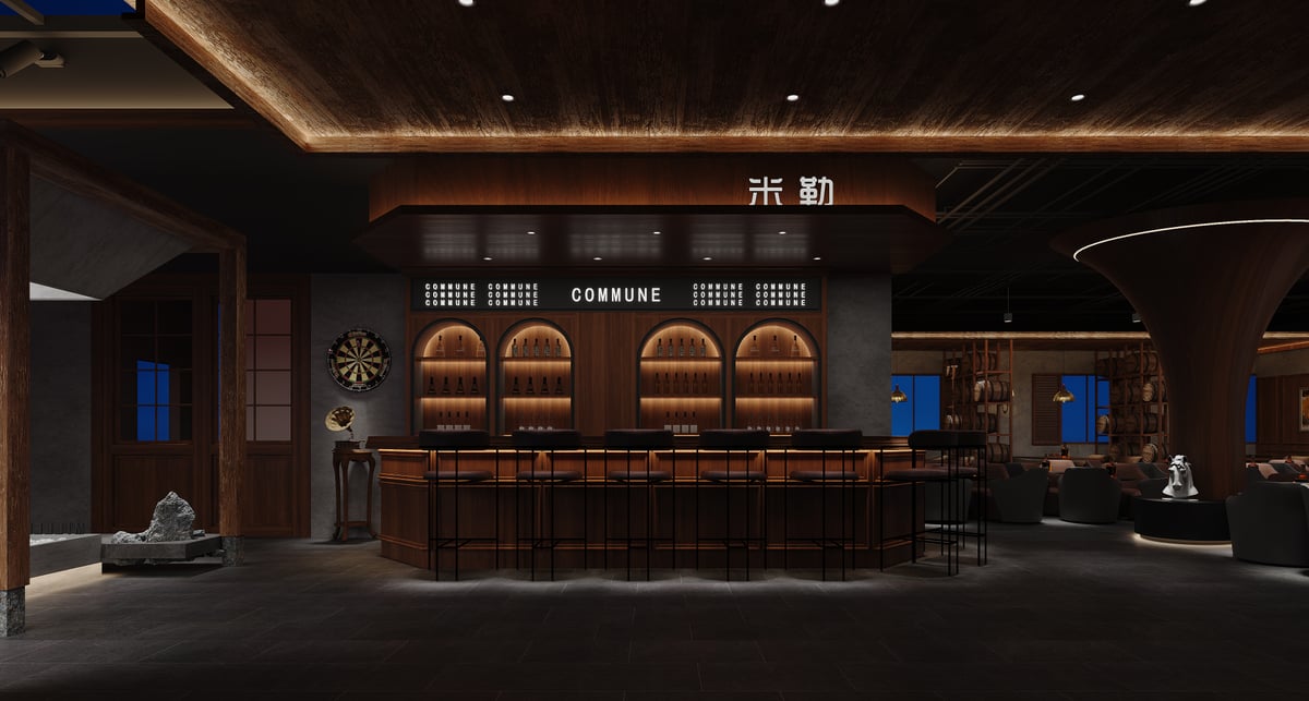 郑东商业中心 600 平小酒馆示意图